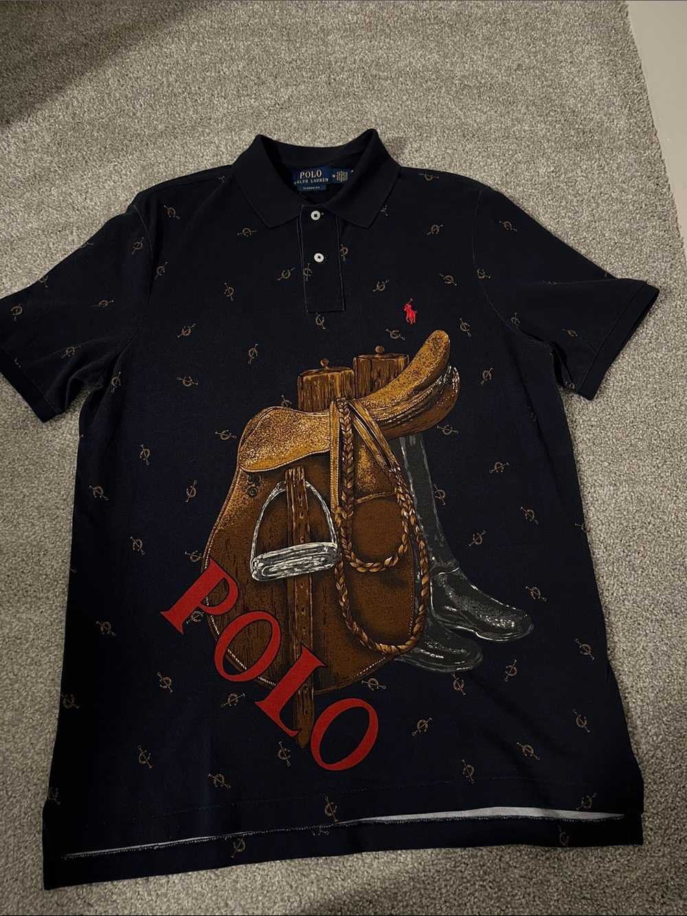 Polo by Ralph Lauren Navy Polo with Saddle Graphic